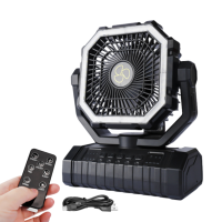 LABAICAI Đa chức năng Quạt cắm trại di động Pin bền bỉ 20000mAh Người yêu du lịch Đa chức năng Có thể sạc lại Quạt lều ngoài trời Cắm trại