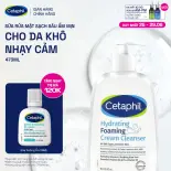 Sữa rửa mặt tạo bọt dịu lành cho da khô nhạy cảm Cetaphil Hydrating Foaming Cream Cleanser 473ml
