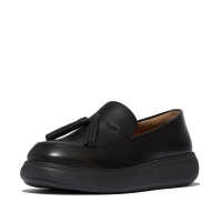 FitFlop iQ-COMFF Tassel Leather Loafers - All Black (E2X-090)