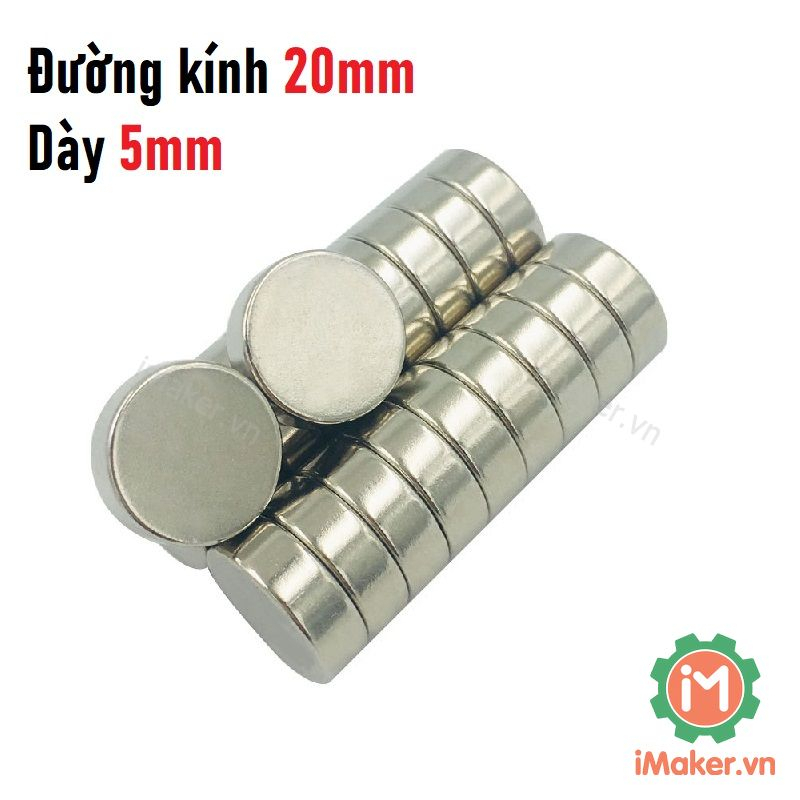 Nam châm đất hiếm tròn 20x5