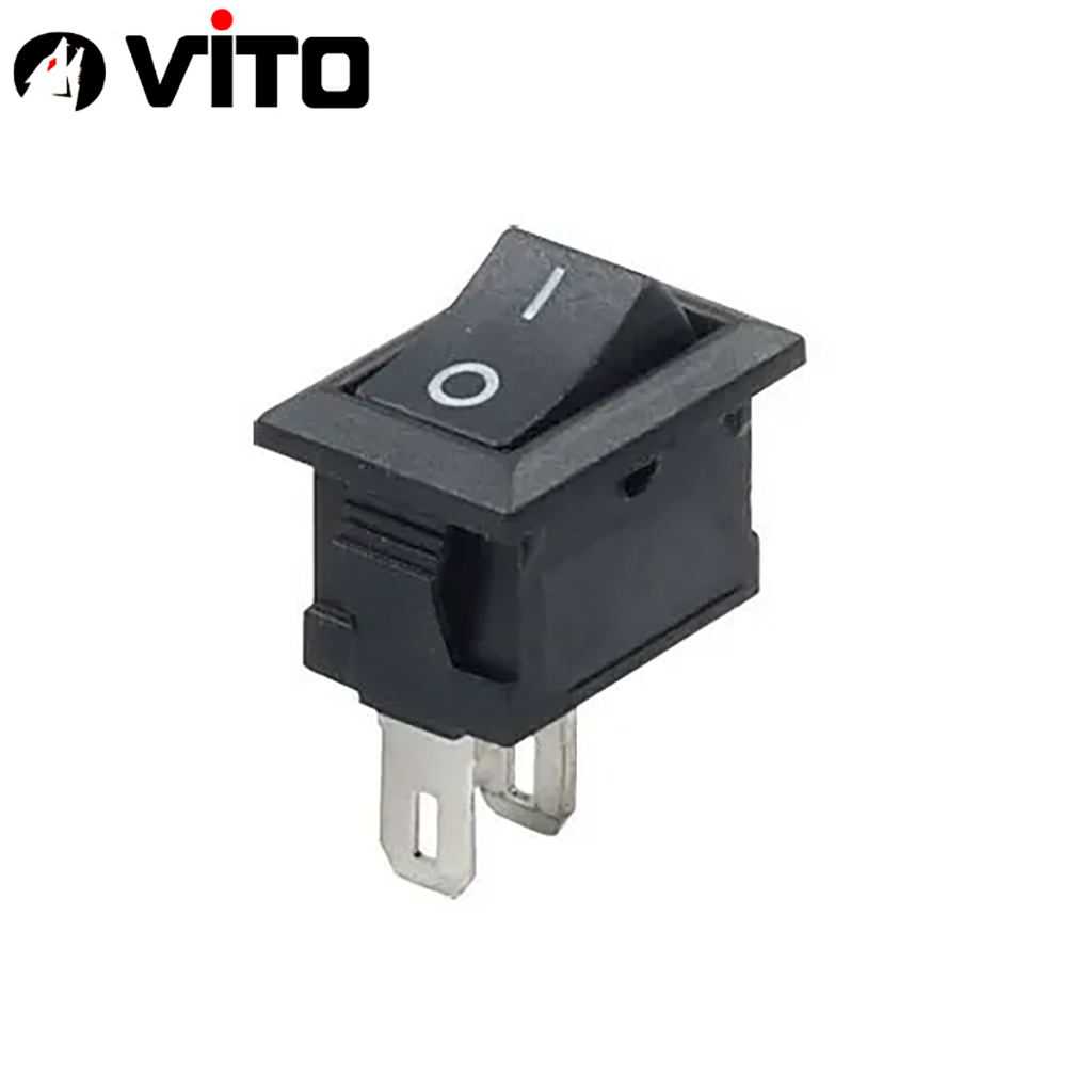 Công tắc bập bênh kcd11 kcd1-101 2 chân 250v 3a vito màu đen