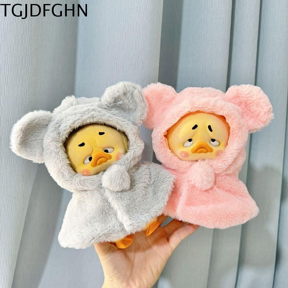 TGJDFGHN Áo choàng tai gấu Quần áo búp bê vịt gây phiền nhiễu Băng đô hình ếch Hoạt động rất khó chịu Quần áo búp bê nhồi bông 15cm Trò chơi Ăn mặc Vịt buồn Bộ Vịt Vàng 15cm Búp bê cotton