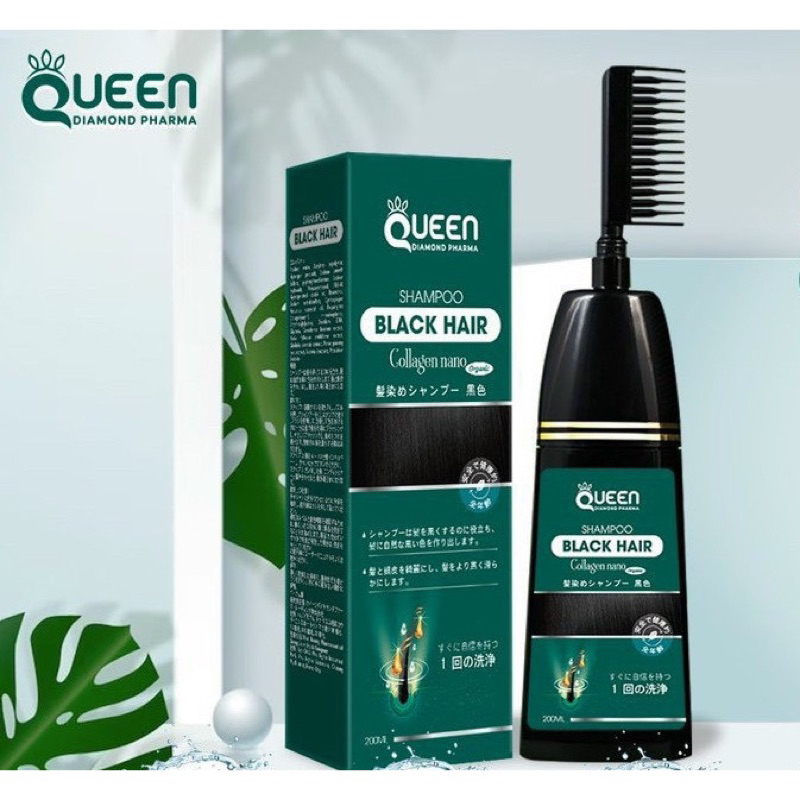 [Chính Hãng] Dầu Gội Phủ Bạc BLACK/BROWN HAIR Queen Diamond Collagen Nano Organic Của Nhật💯💯💯