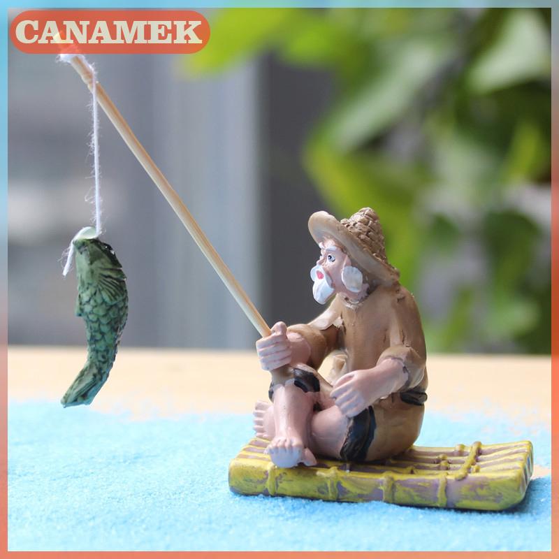 Canamek Graceful Old Resin Fishing Statue Garden Decoration Micro-Landscape Garden Craft ราคา 18 บาท*ส่งฟรี