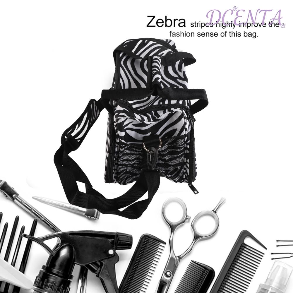 DCENTA Zebra Stripe กระเป๋าถือ Hairdressing เครื่องมือกระเป๋าแบบพกพากรรไกรหวีผู้ถือกระเป๋า Hairstyling กรณี ราคา 1,433 บาท*ส่งฟรี
