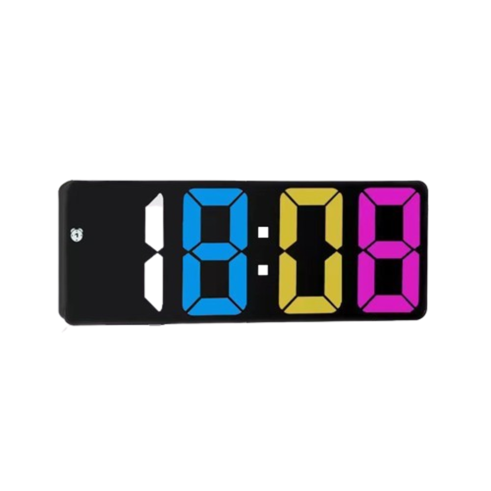 Temperature Display Smart Digital Alarm Clock 3 Brightness Adjustable Snooze Function Mirror Digital Alarm Clock Voice Control 12/24H Display LED Desk Clock Bedside