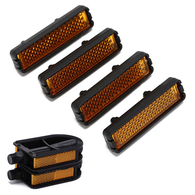 Bicycle Pedal Reflector Safety Night Cycling Reflective Bike Accessory Durable 4 Pcs/set