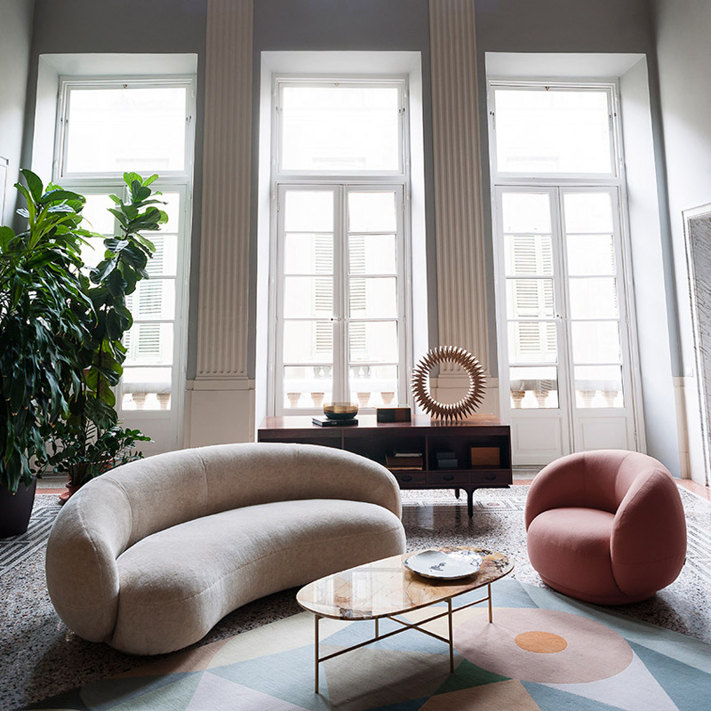 Italian Luxury Cloth Sofa Postmodern Designer Furniture Customized Large Villa Living Room Sofa Combination · v4