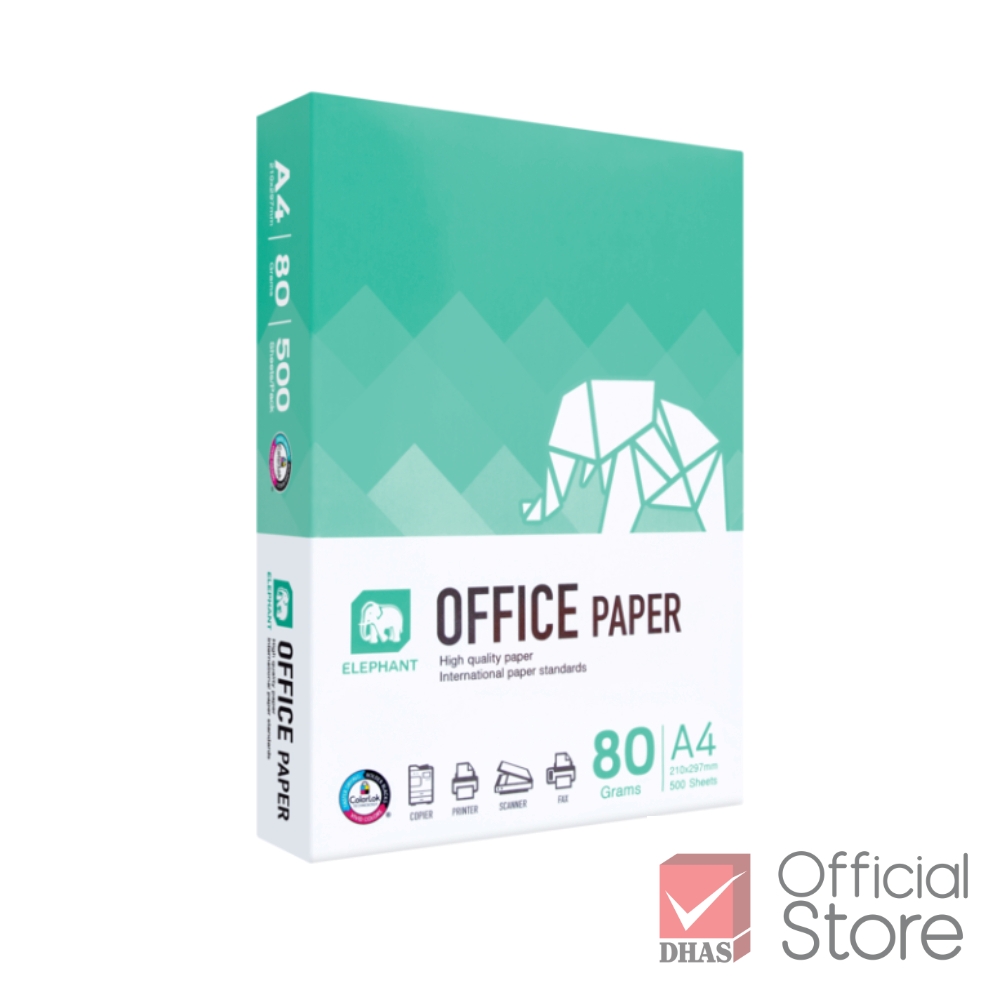 Ream Giấy In Elephant A4 80gsm 500 Tờ Trắng Sáng Mịn In Rõ Nét
