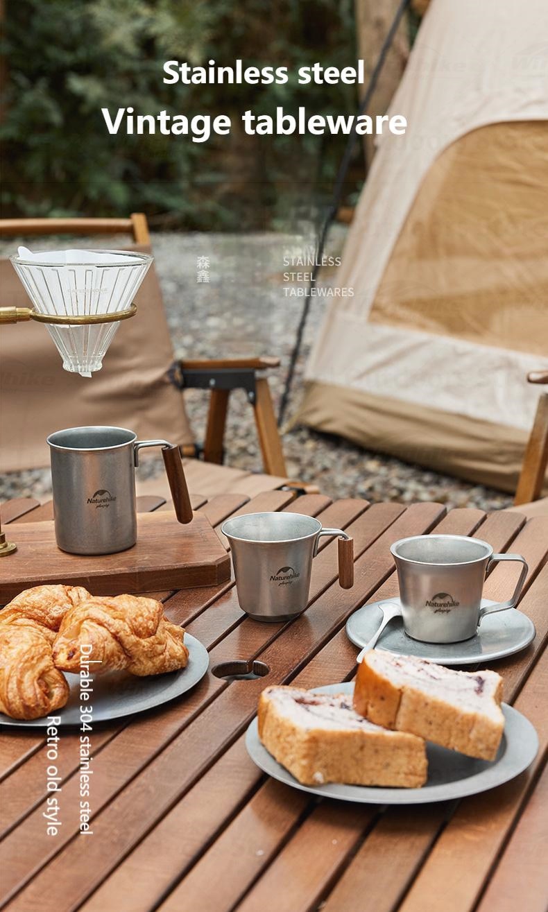 Naturehike Stainless Steel Tableware Outdoor Camping Retro Plate Cup –  ezcampphoutdoorhub