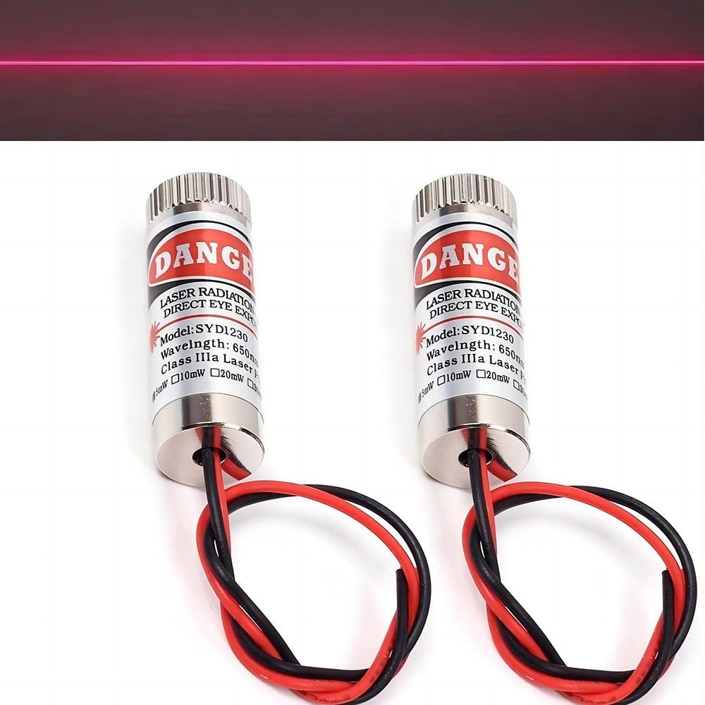 MILITI 2pcs 12x35mm Đường Diode đỏ 3.0V- 5V Đỏ Đầu laze đỏ 650nm 5mW Dễ lắp đặt Từ Đi-ốt có thể điều chỉnh Công nghiệp chế biến cơ khí