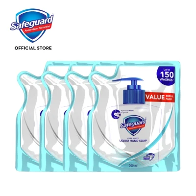 [Bundle of 4] Safeguard Pure White Liquid Hand Soap 200mlx4 Refill