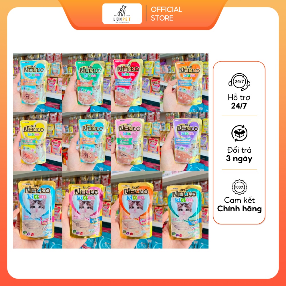 Pate nekko các loại cho mèo gói 70g 32 vị độc đáo - thức ăn cho mèo lùn petshop