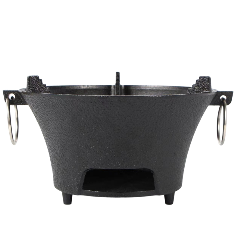 【Latest model】Outdoor Camping Barbecue Charcoal Stove Cast Iron Portable Household BBQ Rice Cake Charcoal Stove