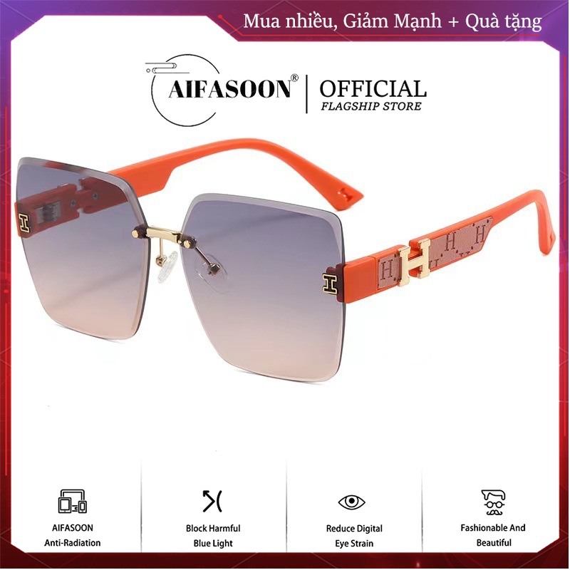 AIFASOON Kính Mát Nam Phong Cách Retro Thời Trang Kính Vuông Kính Râm Cho