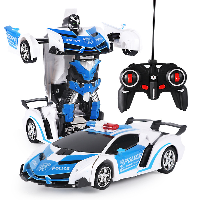 V59A Children's toy remote control variant car remote control boy deformation robot model car electric sports car racing car charging 91L4