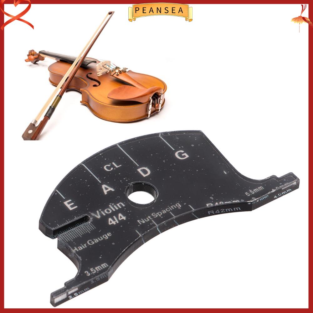 PEANSEA Acrylic Mẫu cầu violin 4/4 3/4 Đen Mẫu sửa chữa đàn violin Nhẹ Đo lường chính xác Công cụ tham khảo cầu nối Sản xuất và sửa chữa đàn violin