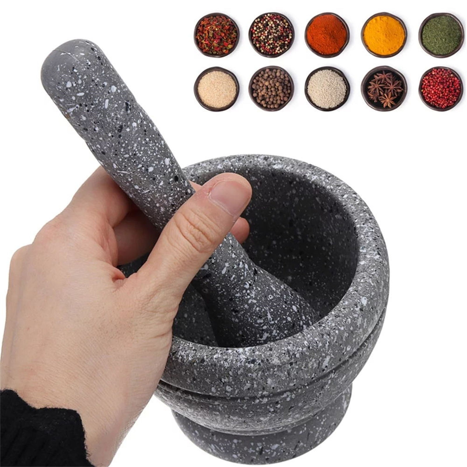 Pestle Và Vữa Bằng Gỗ Tự Nhiên 6.7 Inch Đá Cup & Máy Nghiền Đặt máy mài cầm tay Cho Các Loại Thảo Mộc Pesto & Ngon dụng cụ đập tỏi Mặt Đất Thịt Masher Silicone Cổ Điển Nhôm bình ép bánh quy cookie press Tỏi Tát Chopper Vỏ Tỏi Tỏi Con Lăn Chopper dụng cụ x