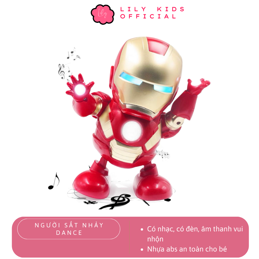 Đồ chơi robot nhảy dance Người sắt Iron Man Hero nhảy múa theo nhạc cực kỳ