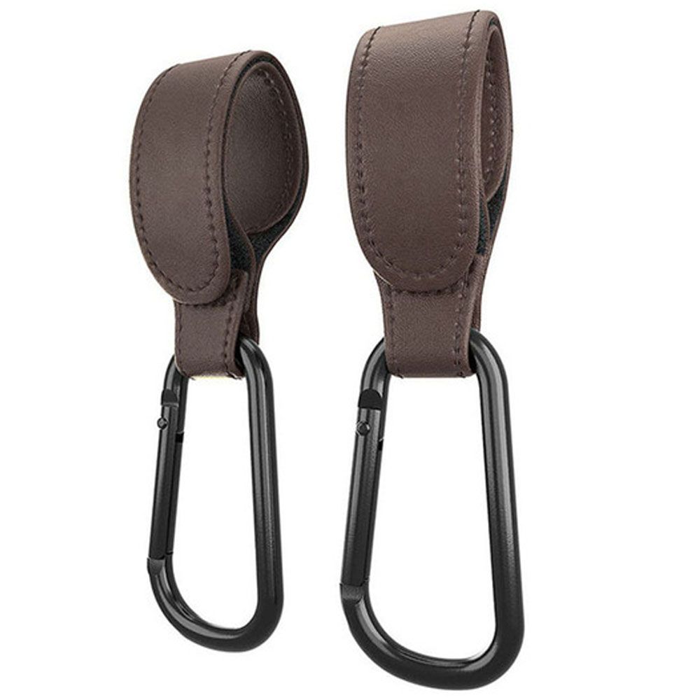 RUNNA Tiện lợi 1/2 Cái Hợp kim nhôm Carabiner Xoay 360 độ Da PU Phụ kiện xe đẩy Dụng cụ xếp giỏ hàng Móc xe đẩy Móc xe đẩy cho bé Kẹp móc xe đẩy