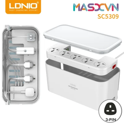 LDNIO SC5309 Management Power Strip Box 5 Universal Socket with 3 USB Output 3.1A & 2m UK Plug