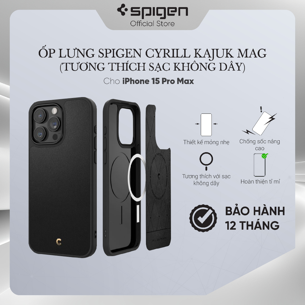 Ốp lưng cho iPhone 15 Pro Spigen Cyrill Max Kajuk Mag - Hàng chính hãng