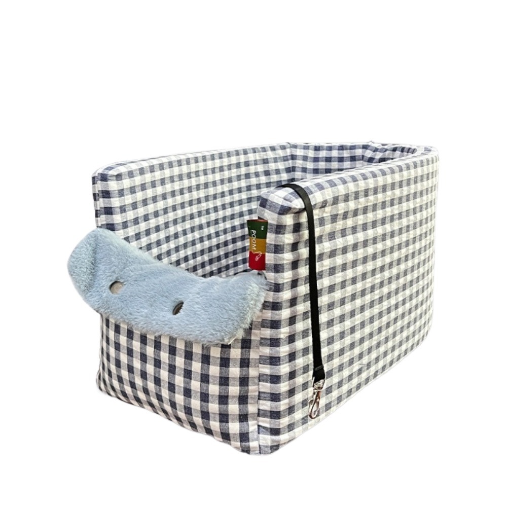 ZENDO12 Hình vuông Ghế xe hơi cho chó Dung lượng lớn Thiết kế kẻ caro Đệm ghế ô tô cho thú cưng Phổ quát Thoải mái Ghế ô tô điều khiển trung tâm cho thú cưng Dành cho chó mèo - 3