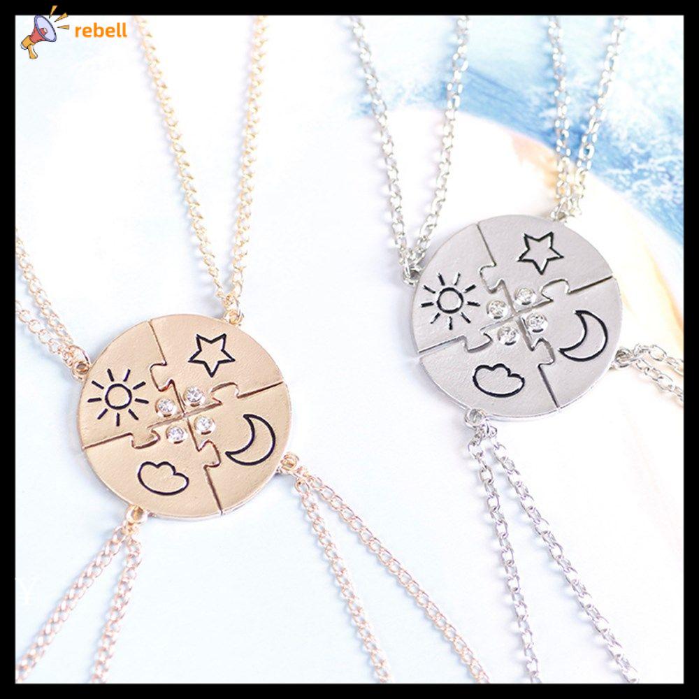 Wholesale Fashion Jewelry Set Map 4 Puzzle Piece Necklace Alloy Best  Friends Necklace From m.alibaba.com
