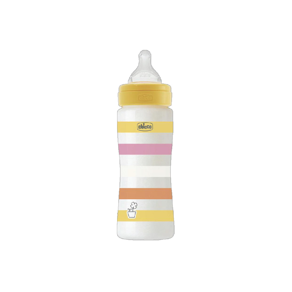 Chicco Well Being PP Feeding Bottle 150ml/ 250ml/ 330ml -1pcs (Green/ Orange/ White/ Yellow)