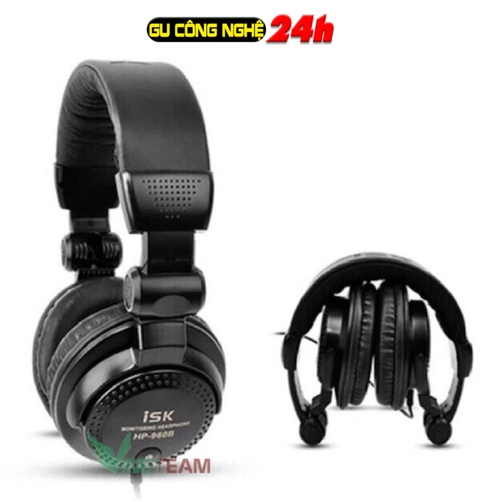 Tai nghe kiểm âm chuẩn phòng thu tai nghe chụp tai có dây tai nghe isk / ttanyun hp-960b cao cấp