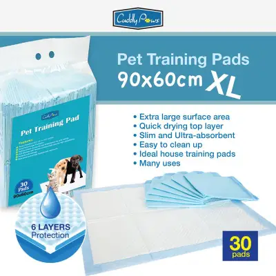 Cuddly Paws Ultra-absorbent EXTRA LARGE (XL) Pets Training Pee Pads 90x60cm 30pcs