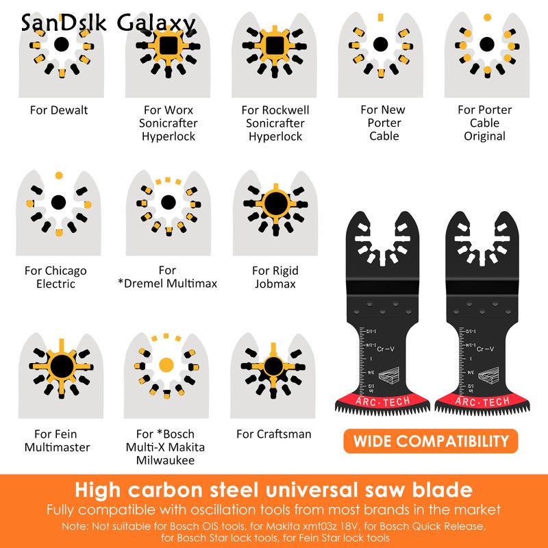 Sandslk Thiên Hà 4/6Pcs Dao lưỡi cưa S Bộ Carbide Dao động Multitool Lưỡi Nhật Bản Răng lưỡi cưa Nhật Bản Răng lưỡi cưa Dao lưỡi cưa S Cho Cắt Gỗ