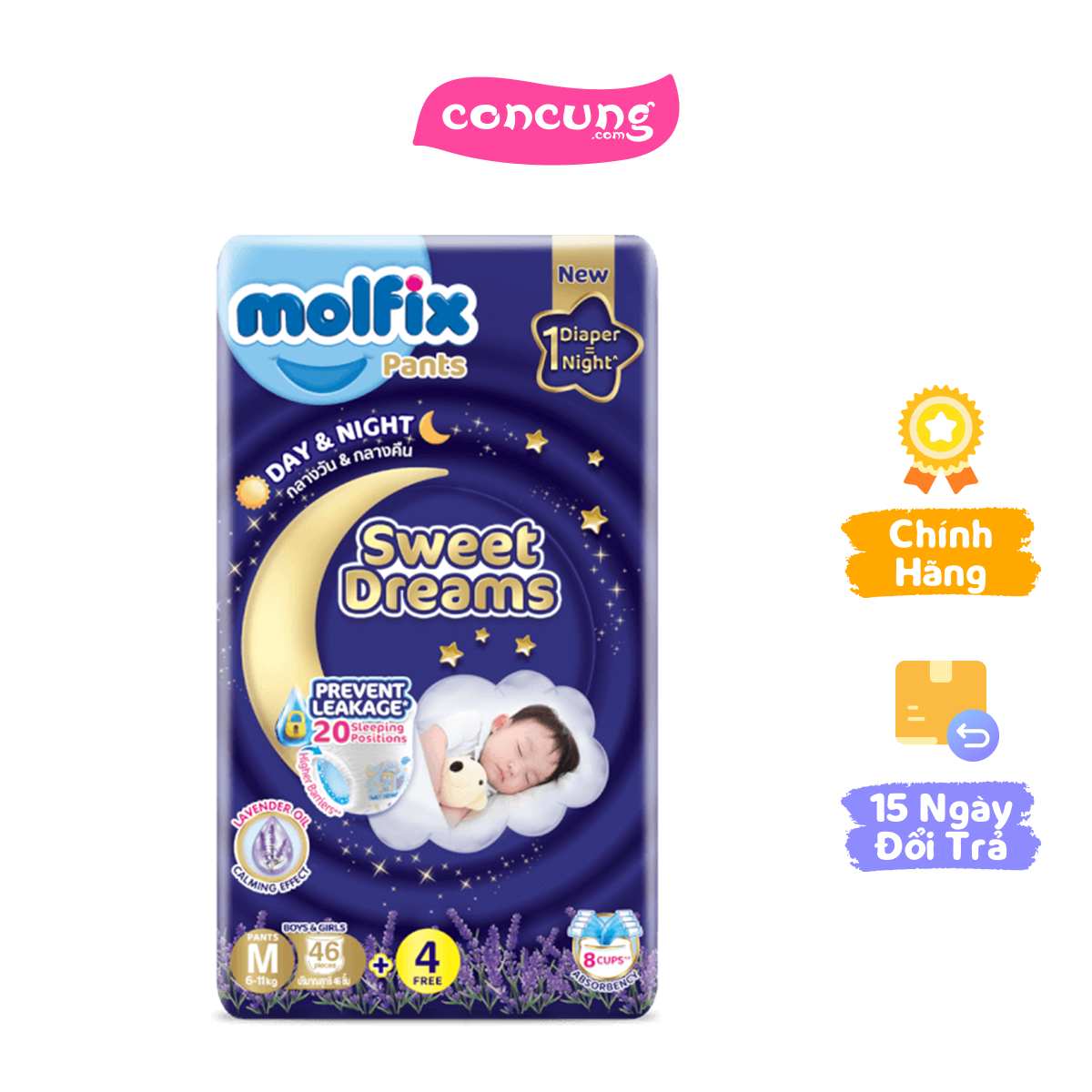 Molfix tã quần Sweet Dreams size M (46+4) Jumbo