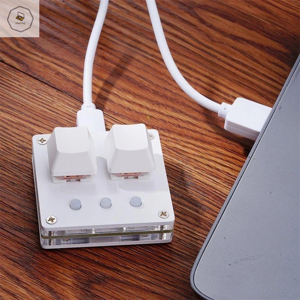 HESTING USB Osu Bàn phím macro Bàn phím tự làm Công tắc xanh/đỏ Bàn phím cơ Bàn phím mini Bàn phím chơi game Bàn phím 2 phím Bàn phím 1 phím