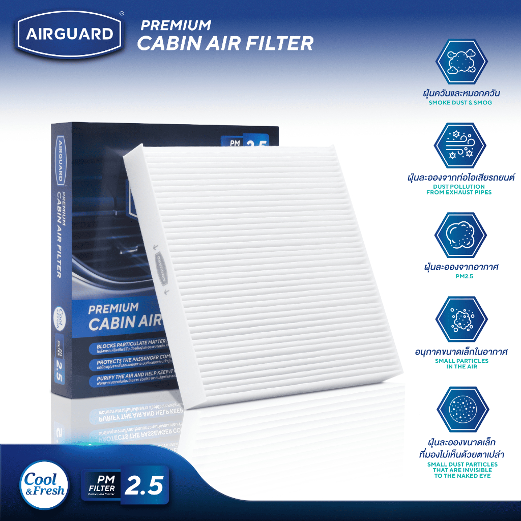 Mitsubishi Space Wagon Car Air Filter Airguard [Pm2.5] ราคา 189 บาท*ส่งฟรี