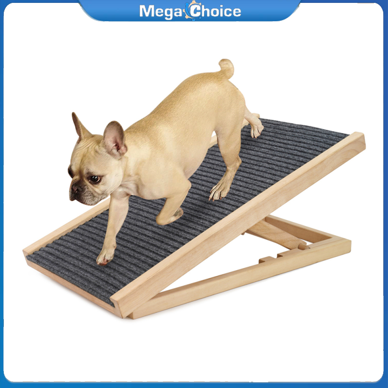 MegaChoice【100%Original】Pet Dog Ramp Ladder Natural Pine Wooden Lightweight Folding Anti-skid Adjustable 2 Height Climbing Ladder ราคา 2,281 บาท*ส่งฟรี