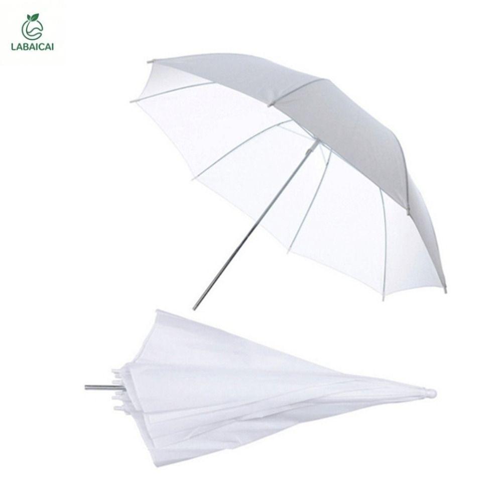 LABAICAI Mềm màu trắng Ô chụp ảnh 50cm/ 20inch Tay cầm kim loại Đèn phản quang chụp ảnh Di động Chuyên nghiệp Máy khuếch tán ô chiếu sáng Studio ảnh