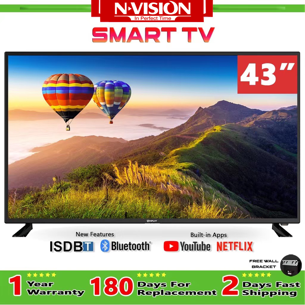 Nvision Smart TV with Bluetooth and Wall Bracket