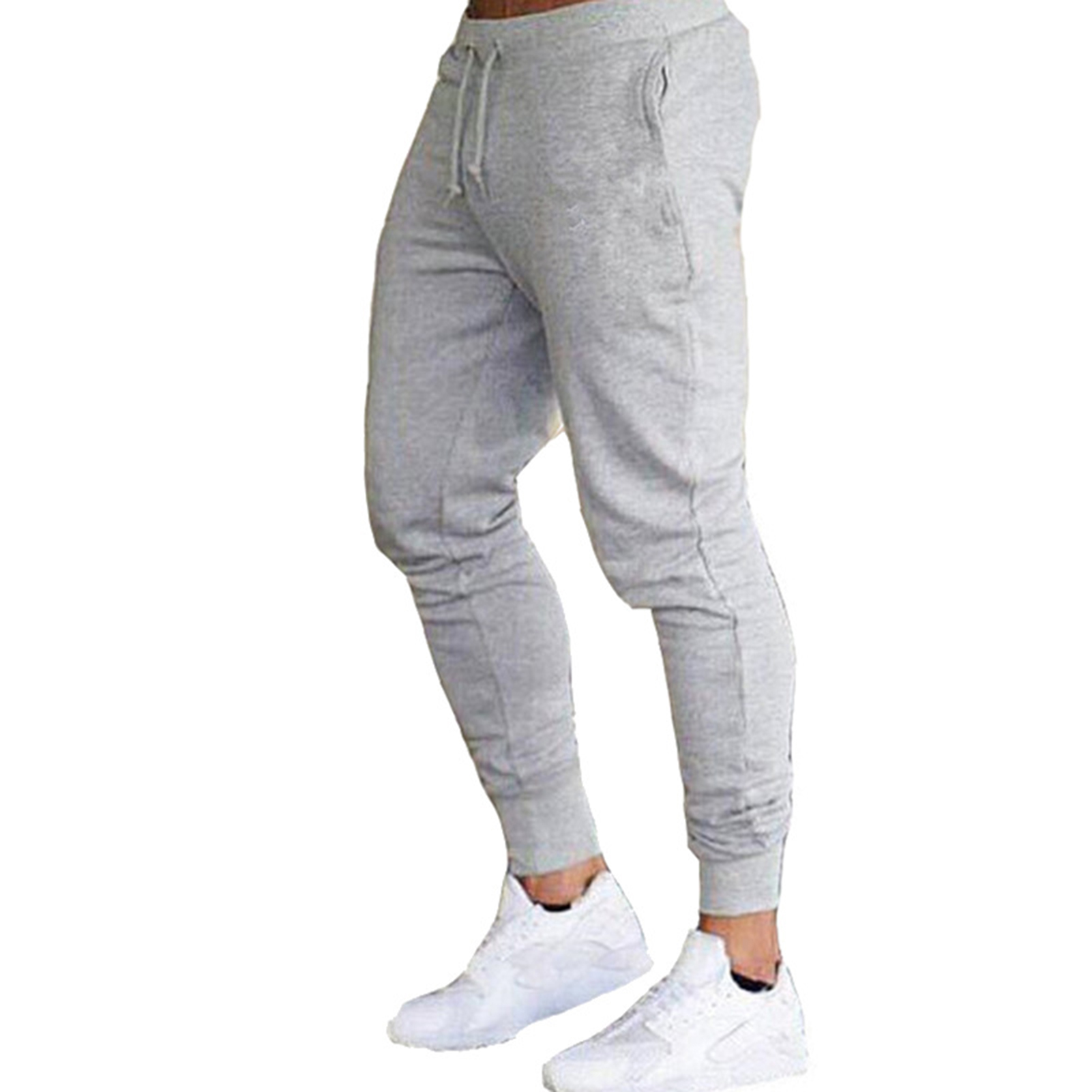 UHH Slim Fit Pants Leg Shaping Pants Men's Slim Fit Sweatpants with Drawstring Waist Elastic Mid-rise Joggers Breathable Soft Fabric Ankle-banded Gym Trousers with Pockets – Comfortable Casual for Asia - 4