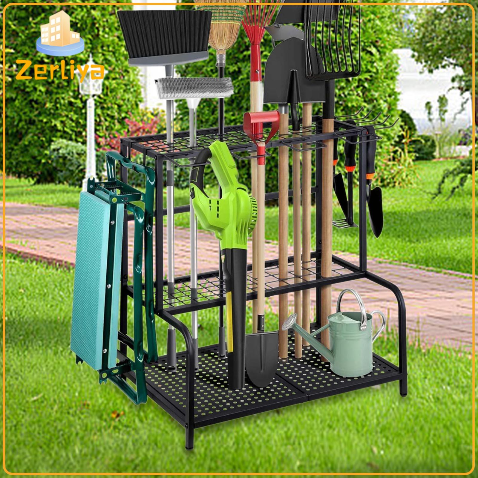 petsola Garden Tool Organizer Yard Tool Organizer with Hooks Space Saving Rack for Garage for Rakes Lawn Home Warehouse Indoor ราคา 2,634 บาท*ส่งฟรี