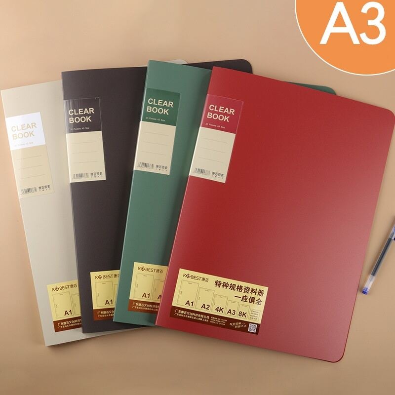 Kobest Thickened Booklet Display Book Clear Book Size A3
