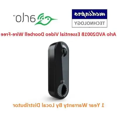 Arlo AVD2001B Essential Video Doorbell Wire-Free Indoor Outdoor Full Duplex 2-way audio Night Vision - 1 Year Warranty
