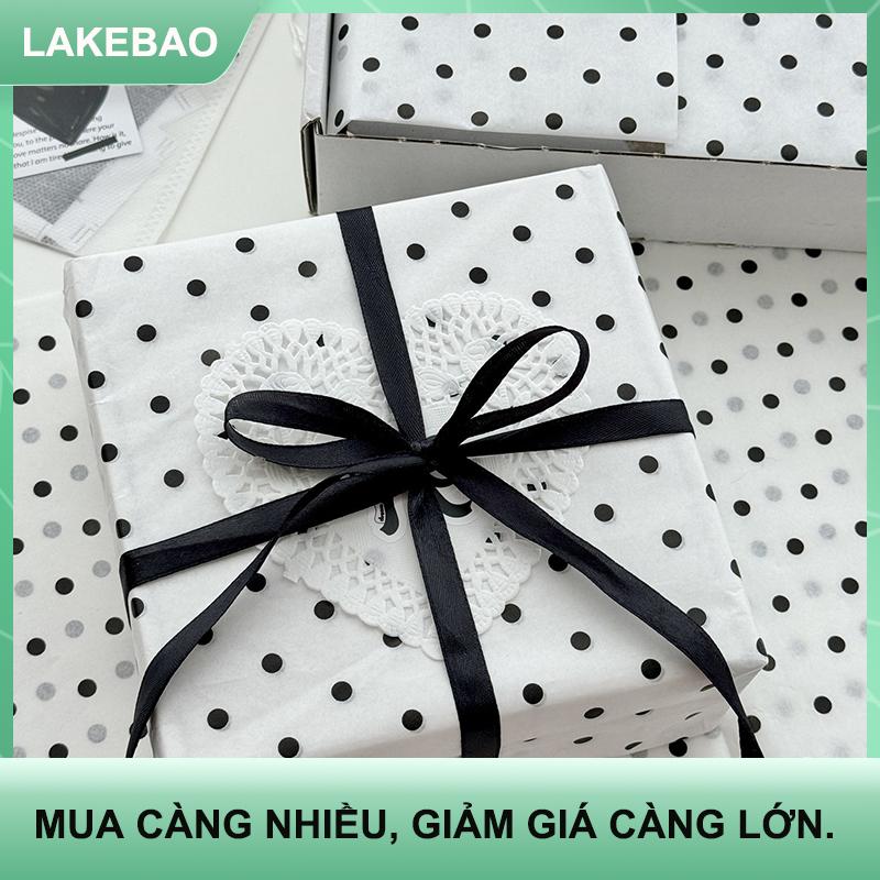 【LAKEBAO】 Polka Dot Đen giấy Sydney giấy nhào tay bó hoa giấy gói Hoa Giấy gói bánh nướng quà