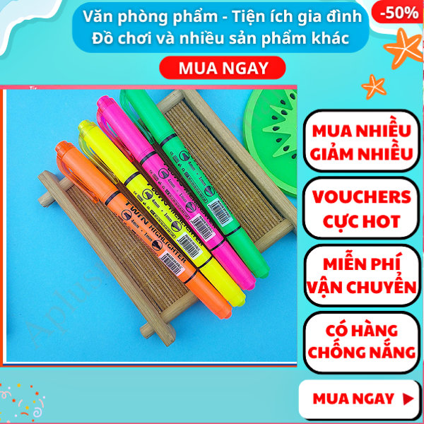 Combo 4 bút highlight, bút dạ quang Gstar 4 màu cực đẹp giá rẻ ,️ Bút highlight 2 đầu ,️ Bút dạ quang 2 đầu ,️ Set bút highlight ,️ Bút dạ quang đủ màu, bút highlight , đồ dùng học tập,️ Aplusmart