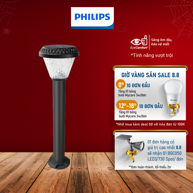 Đèn cắm cỏ Philips năng lượng mặt trời BGC050