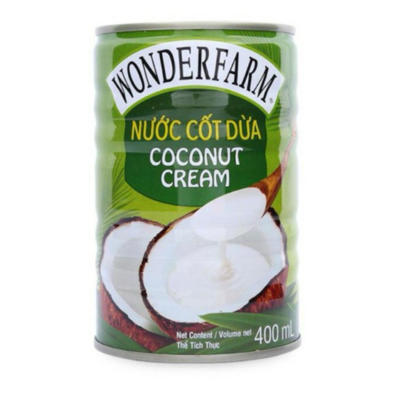 Nước cốt dừa WONDERFARM lon 400ml/ 160ml (Thùng 24 lon) - Sữa Coconut Cream