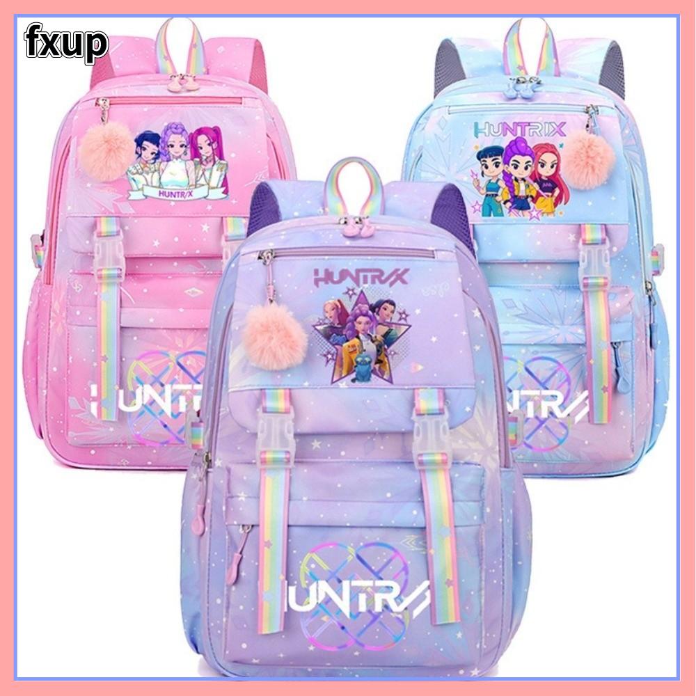 FXUP Phim hoạt hình Ba lô KPop Thoáng khí Dung lượng lớn Ba lô anime Dễ thương Nhẹ Túi sách Sử dụng trong trường học