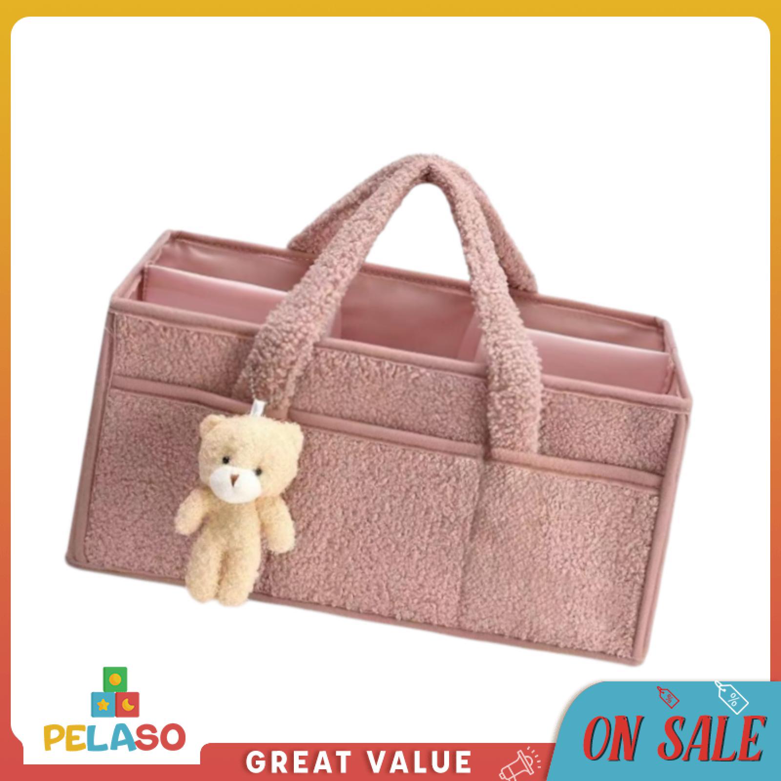 Pelaso Túi Tã trẻ em Sang Trọng Với Gấu Quyến Rũ Du Lịch Túi Xếp tã Túi Xách Lớn Mềm Nursery túi thay túi xếp tã
