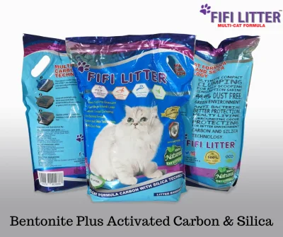 FifiLitter, Fifi Cat Litter (6 BAGS) - BENTONITE PLUS ACTIVATED CARBON & SILICA 10L/7KG