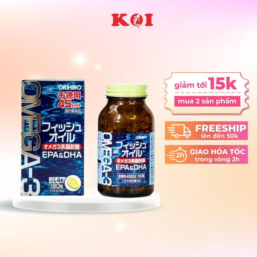 Viên uống dầu cá omega-3 Orihiro hỗ trợ tim mạch 180 viên Nhật Bản phát